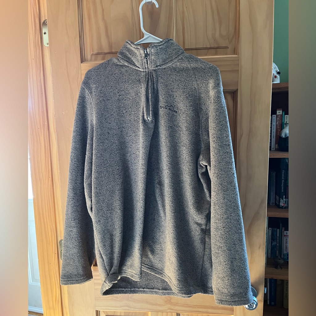 Men’s Xl Eddie Bauer Charcoal 1/4 Zip Fleece Pullover